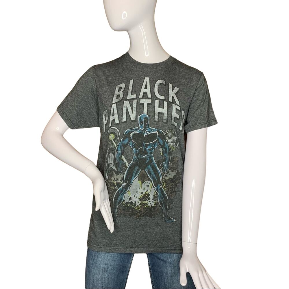 Marvel Black Panther Graphic Tee Gray Short Sleeve Size S